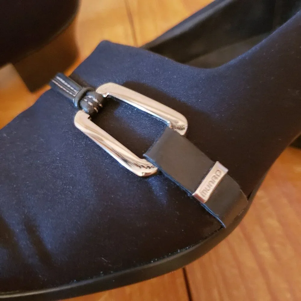 Black square toe preppy pumps US6 dark academia - Picture 9 of 11